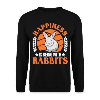 Rabbit Luck Rabbit Rabbit - Unisex Sweatshirt - black - Front - Alina (178cm) & Michal (187cm)