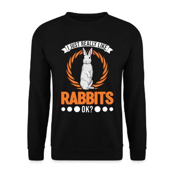 J’aime vraiment Rabbits Rabbit Rabbit - Sweat-shirt Unisexe - noir - Devant - Alina (178cm) & Michal (187cm)
