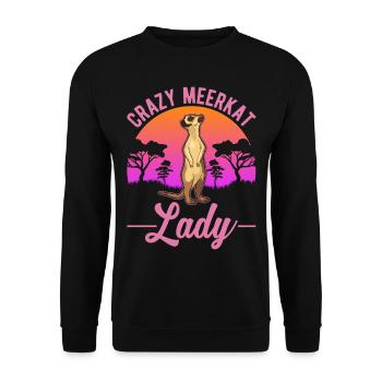 Crazy Meerkat lady Erdmännchen - Unisex Sweatshirt - black - Front - Alina (178cm) & Michal (187cm)