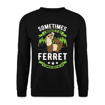 Ferret Lover Ferret Cadeau - Sweat-shirt Unisexe - noir - Devant - Alina (178cm) & Michal (187cm)
