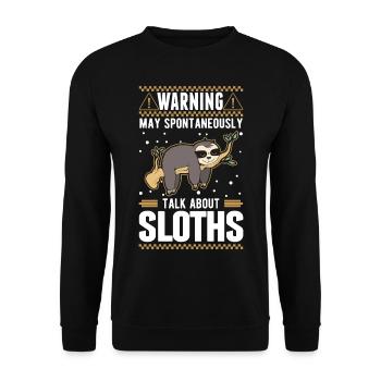 Avertissement de paresseux - Sweat-shirt Unisexe - noir - Devant - Alina (178cm) & Michal (187cm)