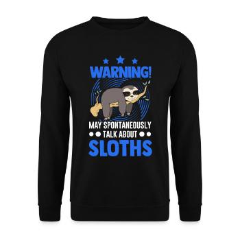 Avertissement de paresseux - Sweat-shirt Unisexe - noir - Devant - Alina (178cm) & Michal (187cm)