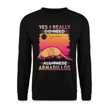 Armadillo Gift Armadillo - Unisex Sweatshirt - black - Front - Alina (178cm) & Michal (187cm)