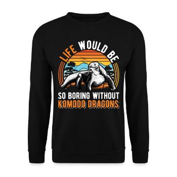 Komodo Dragon Monitor Lizard Gift Komodo Dragon Monitor yano - Unisex Sweatshirt - black - Front - Alina (178cm) & Michal (187cm)