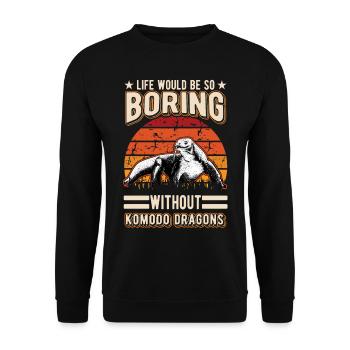 Komodo Dragon Monitor Lizard Gift Komodo Dragon Monitor yano - Unisex Sweatshirt - black - Front - Alina (178cm) & Michal (187cm)