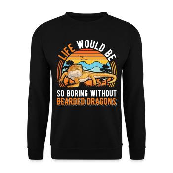 Bearded Dragon Pogona Gift - Unisex Sweatshirt - black - Front - Alina (178cm) & Michal (187cm)