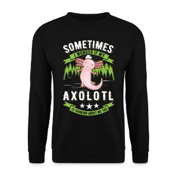 Axolotl Queue Cadeau Amphibien Axolotl - Sweat-shirt Unisexe - noir - Devant - Alina (178cm) & Michal (187cm)