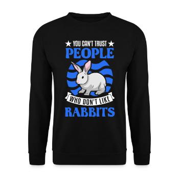 Rabbit Rabbit Rabbit Rabbit - Unisex Sweatshirt - black - Front - Alina (178cm) & Michal (187cm)