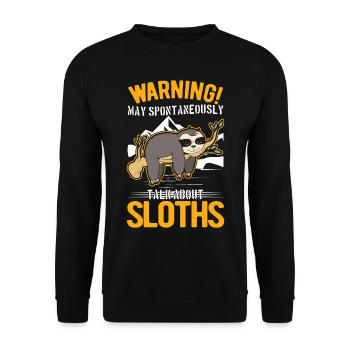 Avertissement de paresseux - Sweat-shirt Unisexe - noir - Devant - Alina (178cm) & Michal (187cm)