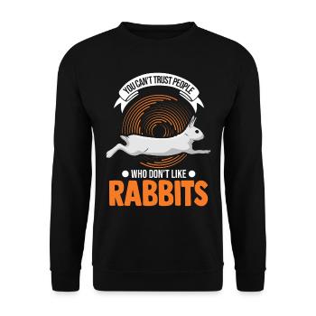 Rabbit Rabbit Rabbit - Unisex Sweatshirt - black - Front - Alina (178cm) & Michal (187cm)