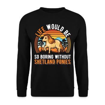 Shetland Pony Gift Shetty - Unisex Sweatshirt - black - Front - Alina (178cm) & Michal (187cm)