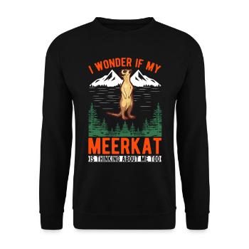 Erdmännchen Surikat Meerkat - Unisex Pullover - Schwarz - Vorne - Alina (178cm) & Michal (187cm)