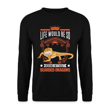 Bearded Dragon Pogona Gift - Unisex Sweatshirt - black - Front - Alina (178cm) & Michal (187cm)