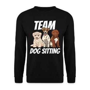 Team Dog Sitting Hundesitter Hundesitting Hund - Unisex Pullover - Schwarz - Vorne - Alina (178cm) & Michal (187cm)