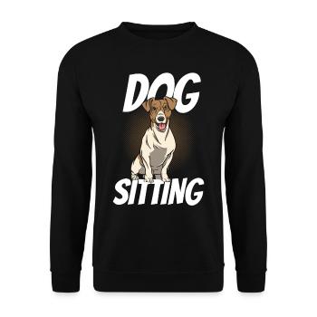 Dog Sitting Dog Sitter Dog Sitting - Unisex Sweatshirt - black - Front - Alina (178cm) & Michal (187cm)
