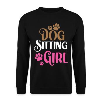 Hundesitterin Mädchen Hundesitting Dog Sitting - Unisex Pullover - Schwarz - Vorne - Alina (178cm) & Michal (187cm)