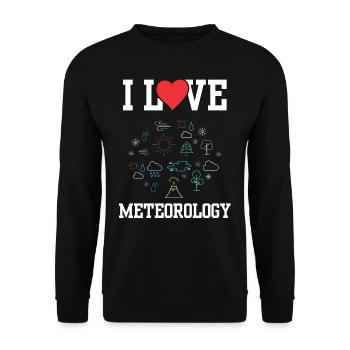 Ich Liebe Meteorologie Klimatologie Meteorologe - Unisex Pullover - Schwarz - Vorne - Alina (178cm) & Michal (187cm)
