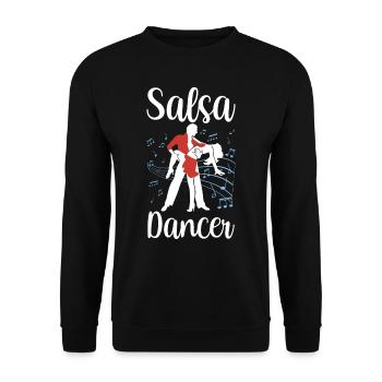 Salsa Tänzer Hobby Tanz Tanzen - Unisex Pullover - Schwarz - Vorne - Alina (178cm) & Michal (187cm)