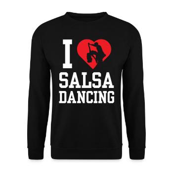 I Love Salsa Dancing Dancer Dance Hobby - Unisex Sweatshirt - black - Front - Alina (178cm) & Michal (187cm)