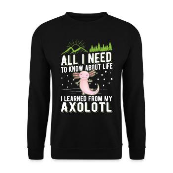 Axolotl Cadeau Amphibien à queue - Sweat-shirt Unisexe - noir - Devant - Alina (178cm) & Michal (187cm)