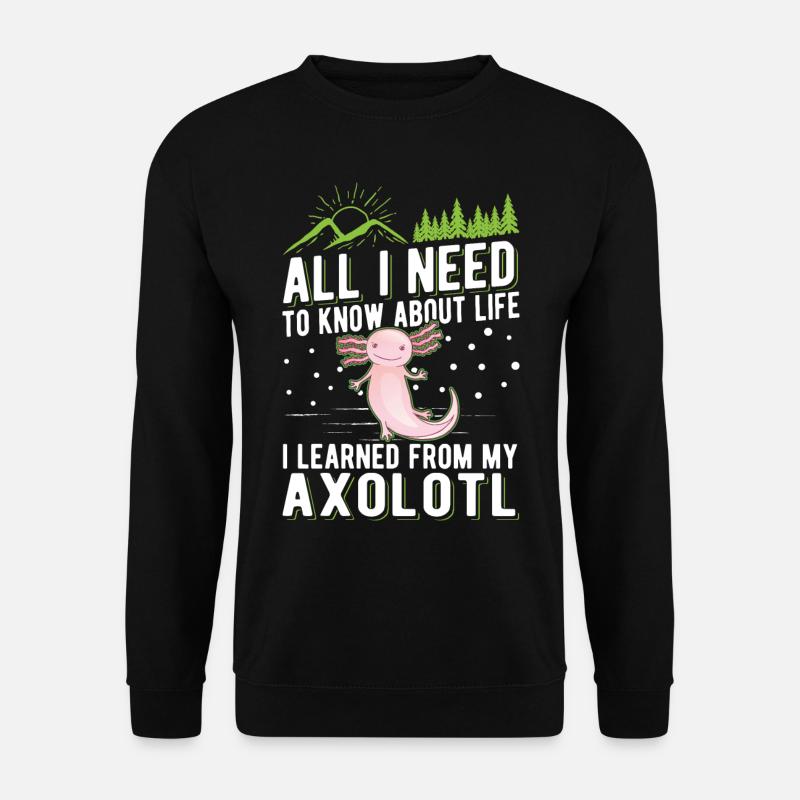 Axolotl Gift Tailed Amphibian - Unisex Sweatshirt - black