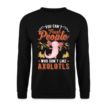 Axolotl Queue Cadeau Amphibien Axolotl - Sweat-shirt Unisexe - noir - Devant - Alina (178cm) & Michal (187cm)