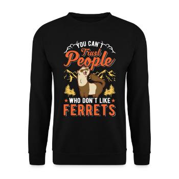 Amoureux du furet Cadeau furet - Sweat-shirt Unisexe - noir - Devant - Alina (178cm) & Michal (187cm)