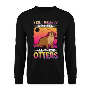 Loutre Cadeau Loutre Loutre Loutre Loutre de mer - Sweat-shirt Unisexe - noir - Devant - Alina (178cm) & Michal (187cm)