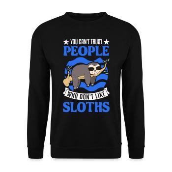 Sloth lover - Unisex Sweatshirt - black - Front - Alina (178cm) & Michal (187cm)