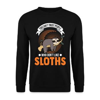 Sloth lover - Unisex Sweatshirt - black - Front - Alina (178cm) & Michal (187cm)