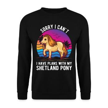 Poney Shetland Poney Shetland Shetty - Sweat-shirt Unisexe - noir - Devant - Alina (178cm) & Michal (187cm)
