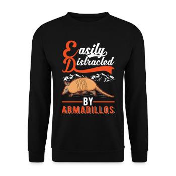 Easily distracted by Armadillo's Armadillo - Unisex Sweatshirt - black - Front - Alina (178cm) & Michal (187cm)