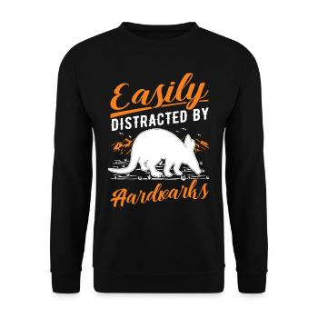 Facilement distrait par Aardvarks Aardvark - Sweat-shirt Unisexe - noir - Devant - Alina (178cm) & Michal (187cm)