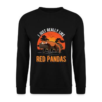 J’aime vraiment Red Pandas Roter Panda - Sweat-shirt Unisexe - noir - Devant - Alina (178cm) & Michal (187cm)