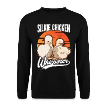 Silkie Chicken Whisperer Silk Chicken Whisperer - Unisex Sweatshirt - black - Front - Alina (178cm) & Michal (187cm)