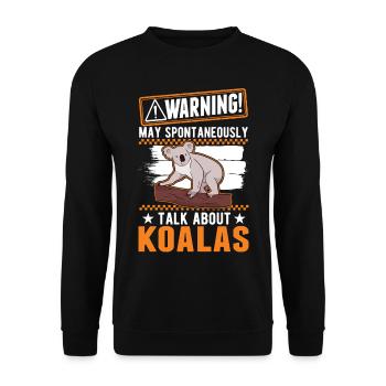 Warning Koala lover Koala Bear - Unisex Sweatshirt - black - Front - Alina (178cm) & Michal (187cm)