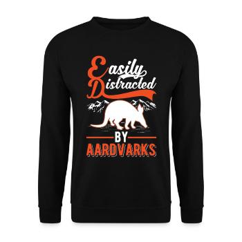 Facilement distrait par Aardvarks Aardvark - Sweat-shirt Unisexe - noir - Devant - Alina (178cm) & Michal (187cm)