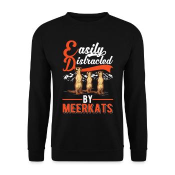 Meerkat Gift Meerkat - Unisex Sweatshirt - black - Front - Alina (178cm) & Michal (187cm)