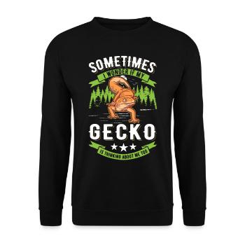 Gecko Cadeau Léopard Gecko - Sweat-shirt Unisexe - noir - Devant - Alina (178cm) & Michal (187cm)
