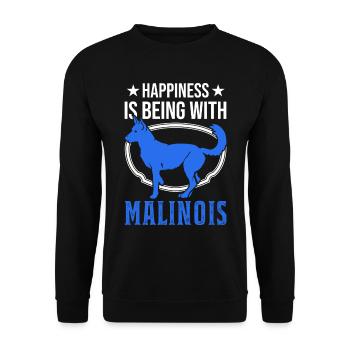 Malinois Happiness Mechelse Herder - Unisex Sweatshirt - black - Front - Alina (178cm) & Michal (187cm)
