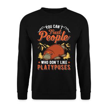 Ornithorynque Cadeau Ornithorynque - Sweat-shirt Unisexe - noir - Devant - Alina (178cm) & Michal (187cm)