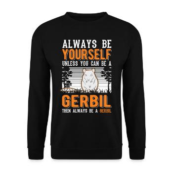 Gerbil Gift Racing Rat Gerbil - Unisex Sweatshirt - black - Front - Alina (178cm) & Michal (187cm)