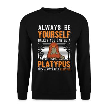 Platypus Gift Platypus - Unisex Sweatshirt - black - Front - Alina (178cm) & Michal (187cm)