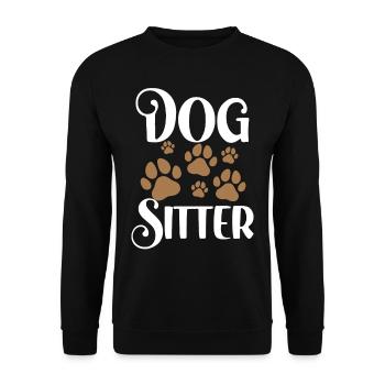 Dog Sitter Dog Sitting Dog Sitting - Unisex Sweatshirt - black - Front - Alina (178cm) & Michal (187cm)