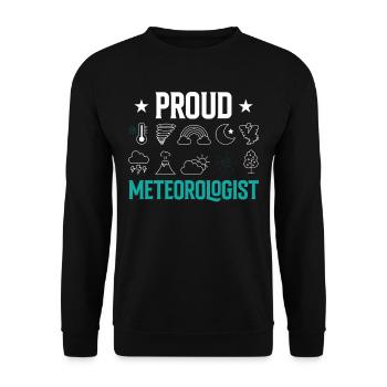 Fier météorologue Prévisions météorologiques Météorologie - Sweat-shirt Unisexe - noir - Devant - Alina (178cm) & Michal (187cm)
