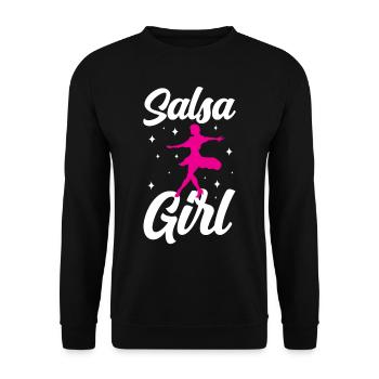 Salsa Mädchen Tanzen Tanz Tänzer Hobby - Unisex Pullover - Schwarz - Vorne - Alina (178cm) & Michal (187cm)