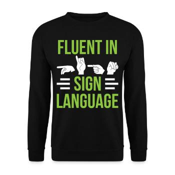 Maîtrise de la langue des signes Signes de sensibilisation - Sweat-shirt Unisexe - noir - Devant - Alina (178cm) & Michal (187cm)