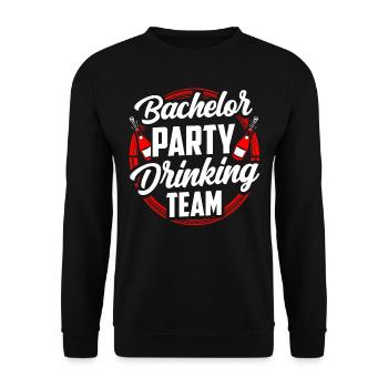 Enterrement de vie de garçon Équipe de consommation d’alcool Bride - Sweat-shirt Unisexe - noir - Devant - Alina (178cm) & Michal (187cm)