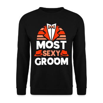 Sexy Groom Dictons Party Mariage Mariage - Sweat-shirt Unisexe - noir - Devant - Alina (178cm) & Michal (187cm)