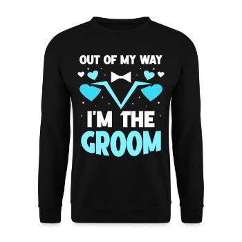 Out of the way I'm the groom wedding party - Unisex Sweatshirt - black - Front - Alina (178cm) & Michal (187cm)
